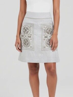 Anthropologie x‎ Floreat beaded embroidered pencil skirt size 4